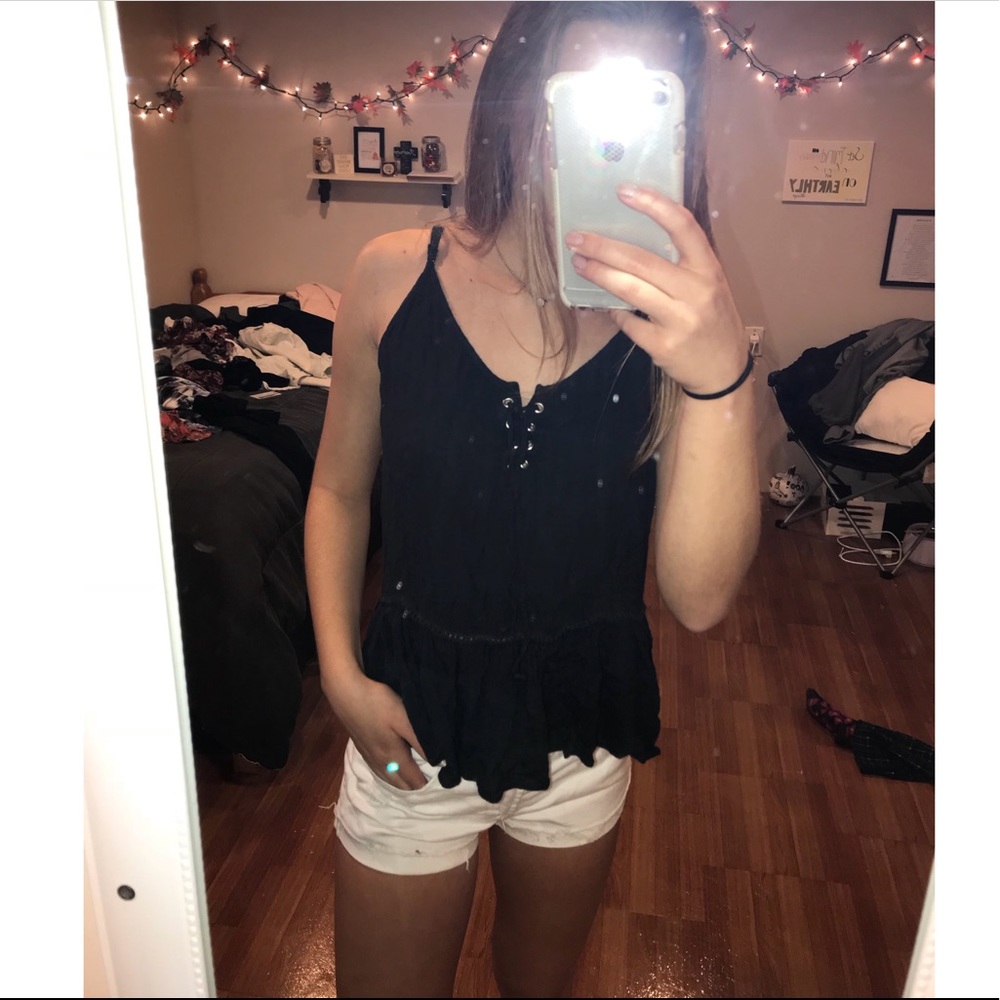 Black Tie-Up Tank